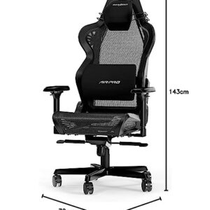 Chaise Gaming DXRacer Air R1S – Maille Noire, Pour Joueurs Jusqu’à 2m