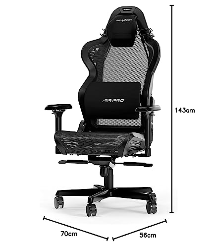 Chaise Gaming DXRacer Air R1S – Maille Noire, Pour Joueurs Jusqu’à 2m