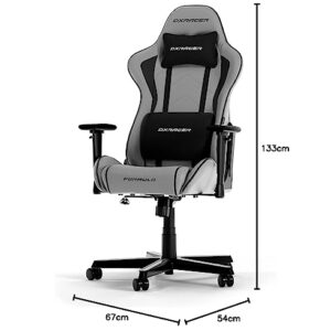 Chaise Gaming DXRacer FORMULA L Gris & Noir en PVC Cuir