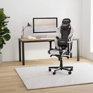 Chaise Gaming DXRacer Gladiator G001 Noir-Blanc, Simili Cuir, jusqu’à 2m