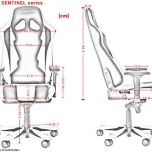 Chaise Gaming DXRacer Sentinel S28 Similicuir Noir, Blanc et Rouge