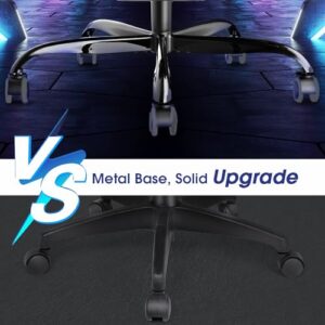 Chaise Gaming Devoko Massante avec Tapis, Soutien Lombaire et Appui-tête, Gris