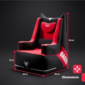 Chaise Gaming Diablo Bager Tissu Gonflable avec Pompe et Accessoires