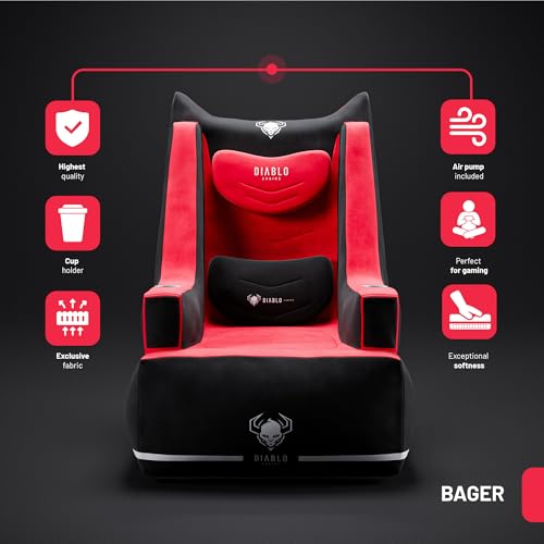 Chaise Gaming Diablo Bager Tissu Gonflable avec Pompe et Accessoires