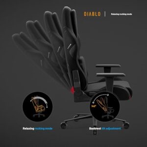 Chaise Gaming Diablo X.One Prime – Fauteuil PC Noir avec Oreiller Magnétique