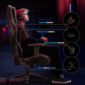 Chaise Gaming Diablo X.One Prime – Fauteuil PC Noir avec Oreiller Magnétique