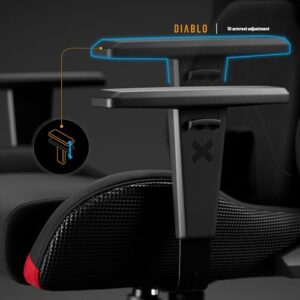 Chaise Gaming Diablo X.One Prime – Fauteuil PC Noir avec Oreiller Magnétique