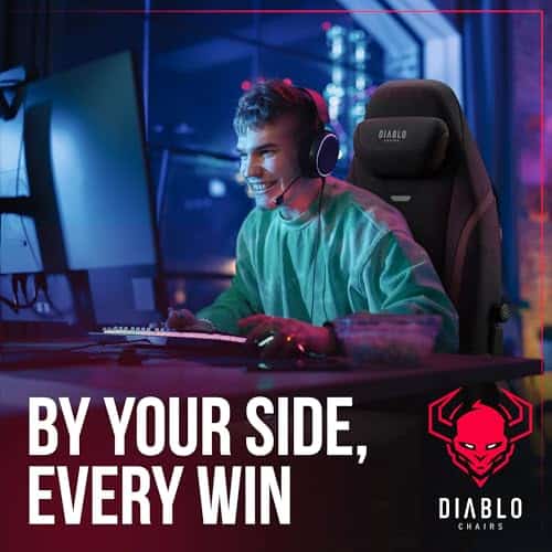 Chaise Gaming Diablo X-Eye 2.0 Tissu Ergonomique avec Appuie-tête et Accoudoirs