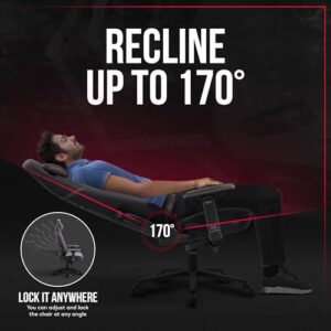 Chaise Gaming Diablo X-Eye 2.0 Tissu Ergonomique avec Appuie-tête et Accoudoirs