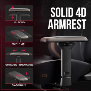 Chaise Gaming Diablo X-Eye 2.0 Tissu Ergonomique avec Appuie-tête et Accoudoirs