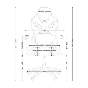 Chaise Gaming Diablo X-Fighter avec Accoudoirs 3D et Coussin Lombaire