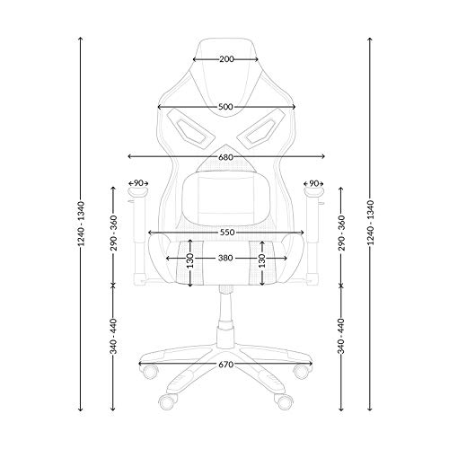 Chaise Gaming Diablo X-Fighter avec Accoudoirs 3D et Coussin Lombaire