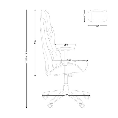 Chaise Gaming Diablo X-Fighter avec Accoudoirs 3D et Coussin Lombaire