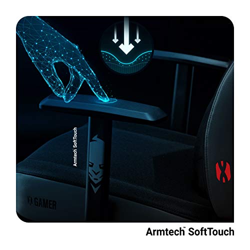 Chaise Gaming Diablo X-Gamer 2.0 Ergonomique Noir avec Coussin Lombaire