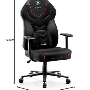 Chaise Gaming Diablo X-Gamer 2.0 Ergonomique Noir avec Coussin Lombaire