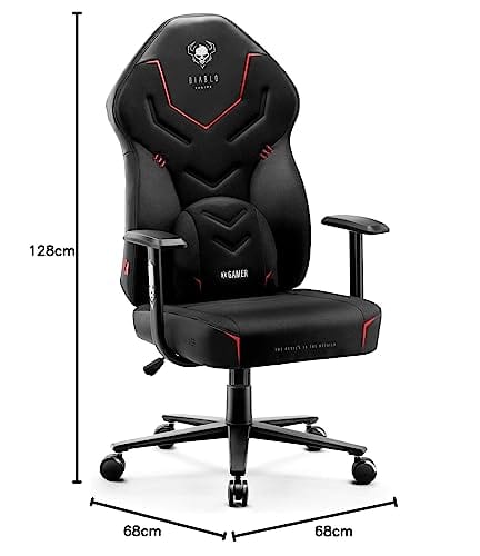 Chaise Gaming Diablo X-Gamer 2.0 Ergonomique Noir avec Coussin Lombaire