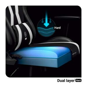 Chaise Gaming Diablo X-Horn Ergonomique Noir-Blanc avec Accoudoirs 3D