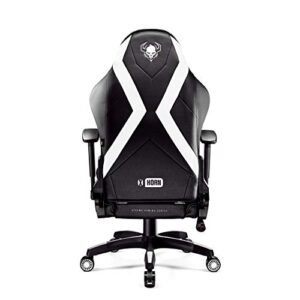 Chaise Gaming Diablo X-Horn Ergonomique Noir-Blanc avec Accoudoirs 3D