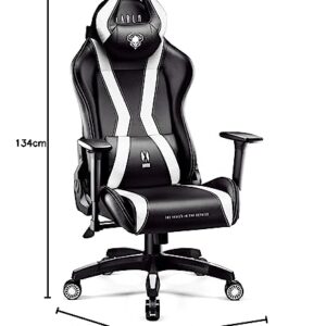 Chaise Gaming Diablo X-Horn Ergonomique Noir-Blanc avec Accoudoirs 3D