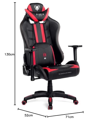 Chaise Gaming Diablo X-Ray Ergonomique Noir-Rouge, Accoudoirs 4D, Inclinaison, 150 kg
