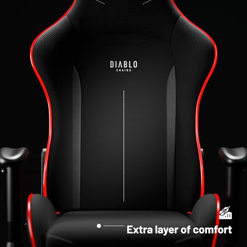 Chaise Gaming Diablo X-Starter Ergonomique Noir avec Accoudoirs Réglables