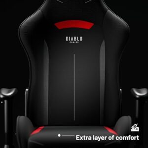 Chaise Gaming Diablo X-Starter Ergonomique Noir avec Accoudoirs Réglables