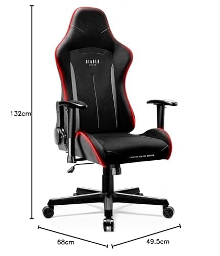 Chaise Gaming Diablo X-Starter Ergonomique Noir avec Accoudoirs Réglables