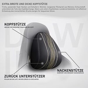 Chaise Gaming Dowinx 4D Ergonomique avec Repose-Pieds et Soutien Lombaire – Noir