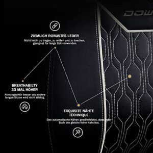 Chaise Gaming Dowinx 4D Ergonomique avec Repose-Pieds et Soutien Lombaire – Noir