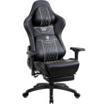 Chaise Gaming Dowinx 4D Ergonomique avec Repose-Pieds et Soutien Lombaire - Noir