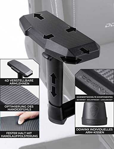 Chaise Gaming Dowinx Noir avec Support Lombaire Massant et Repose-Pieds
