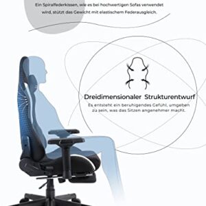 Chaise Gaming Dowinx Noir avec Support Lombaire Massant et Repose-Pieds