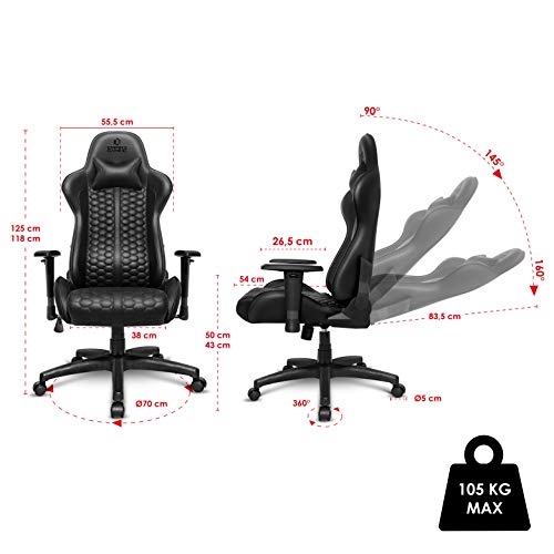Chaise Gaming EMPIRE GAMING Black Edition – Ergonomique Cuir Véritable