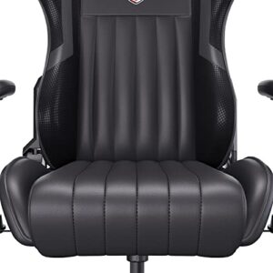Chaise Gaming Ergonomique AutoFull en Cuir PU, Réglable, Noir