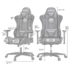 Chaise Gaming Ergonomique AutoFull en Cuir PU, Réglable, Noir