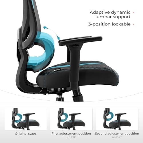 Chaise Gaming Ergonomique Eureka Ergonomic avec Dossier Inclinable et Accoudoirs 3D
