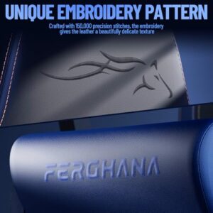 Chaise Gaming Ergonomique Ferghana F06 avec Appui-tête et Repose-Pied Bleu