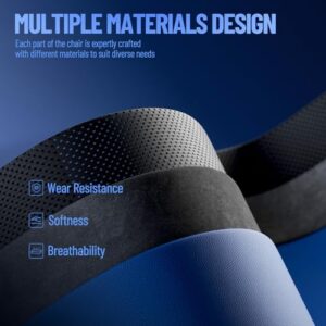 Chaise Gaming Ergonomique Ferghana F06 avec Appui-tête et Repose-Pied Bleu