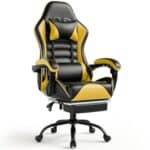 Chaise Gaming Ergonomique Fruyyzl Jaune avec Dossier et Appui-tête Réglables