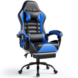 Chaise Gaming Ergonomique Fruyyzl avec Dossier et Soutien Lombaire (Bleu)