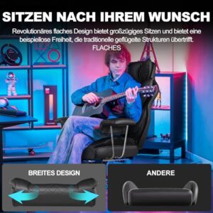 Chaise Gaming Ergonomique GTPLAYER avec Support Lombaire et Repose-Pieds Noir