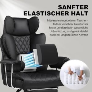 Chaise Gaming Ergonomique GTPLAYER avec Support Lombaire et Repose-Pieds Noir