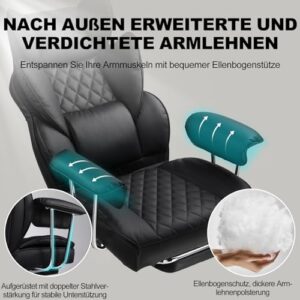 Chaise Gaming Ergonomique GTPLAYER avec Support Lombaire et Repose-Pieds Noir