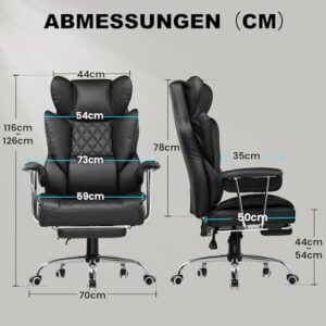 Chaise Gaming Ergonomique GTPLAYER avec Support Lombaire et Repose-Pieds Noir