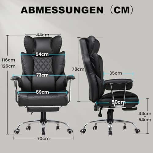 Chaise Gaming Ergonomique GTPLAYER avec Support Lombaire et Repose-Pieds Noir