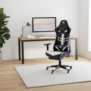 Chaise Gaming Ergonomique HLFURNIEU avec Repose-Pied, Appui-tête et Support Lombaire