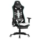Chaise Gaming Ergonomique HLFURNIEU avec Repose-Pied, Appui-tête et Support Lombaire