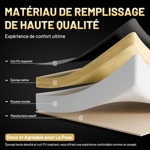 Chaise Gaming Ergonomique HLFURNIEU avec Repose-Pied et Support Lombaire Noir