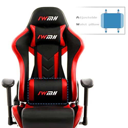 Chaise Gaming Ergonomique Intimate WM Heart avec Repose-Pieds Rouge