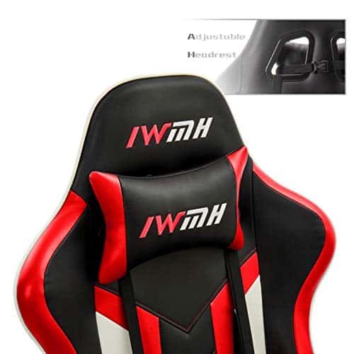 Chaise Gaming Ergonomique Intimate WM Heart avec Repose-Pieds Rouge